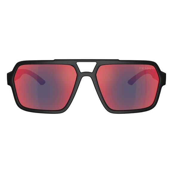 New PRADA LINEA ROSSA Black Aviator PS A06S DG0-08F Sunglasses Women - Picture 2 of 6